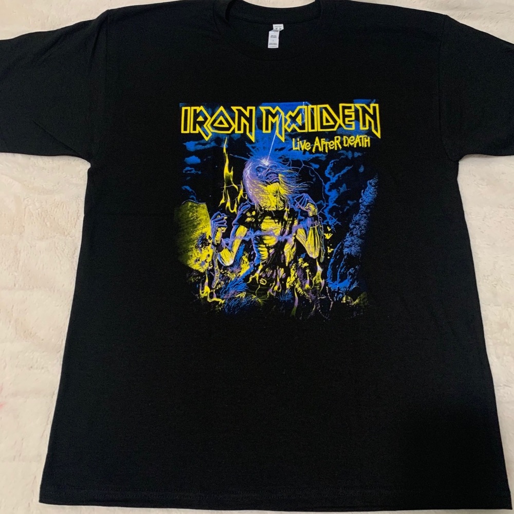 Iron Maiden live after death rock band t shirt